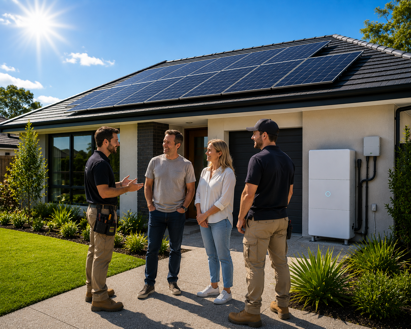 Residential solar panels installed on a home rooftop