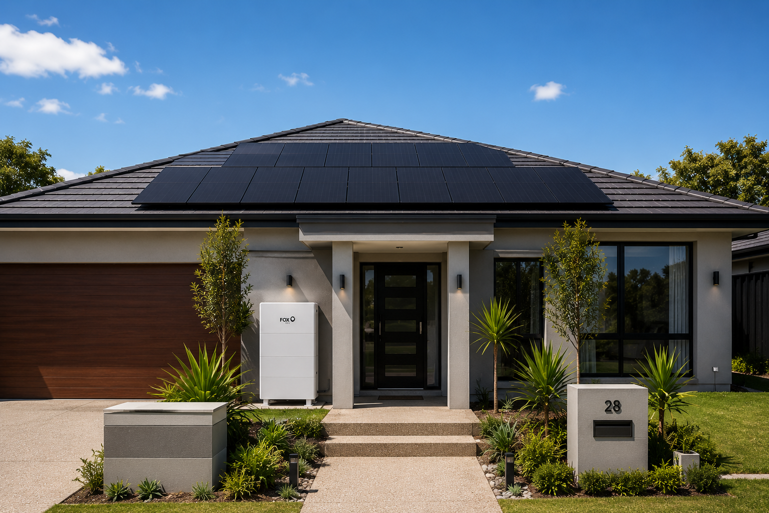 Residential solar panels on a home rooftop